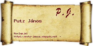 Putz János névjegykártya